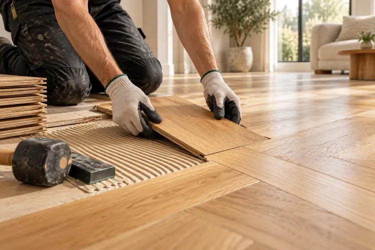 Professional oak floor fitting in London